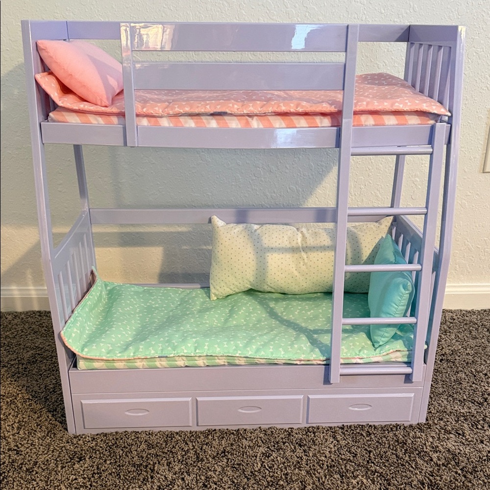 Our generation Purple Doll Bunk Bed with Bedding